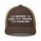 The Bigger the Fupa Tastier Chalupa Embroidered Mesh Trucker Hat - Brown/ Khaki