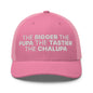 The Bigger the Fupa Tastier Chalupa Embroidered Mesh Trucker Hat - Pink