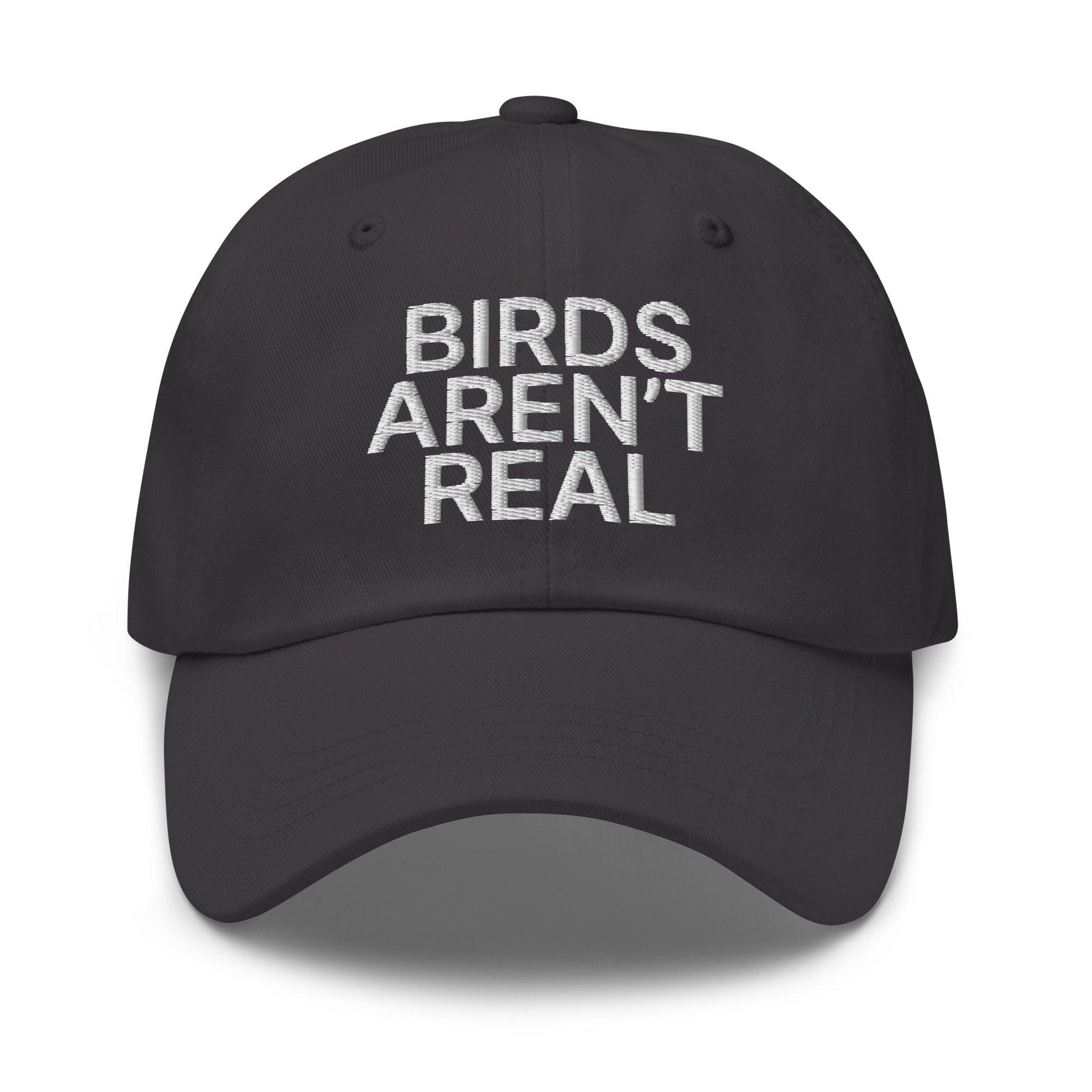 Birds Aren’t Real Embroidered Dad Hat - Dark Grey