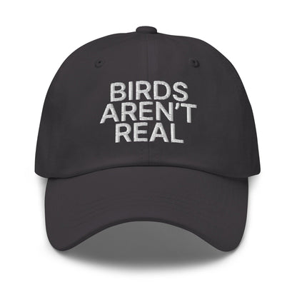Birds Aren’t Real Embroidered Dad Hat - Dark Grey