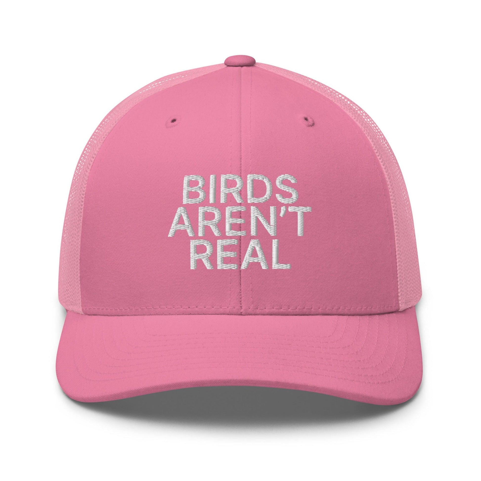 Birds Aren’t Real Embroidered Mesh Trucker Hat - Pink
