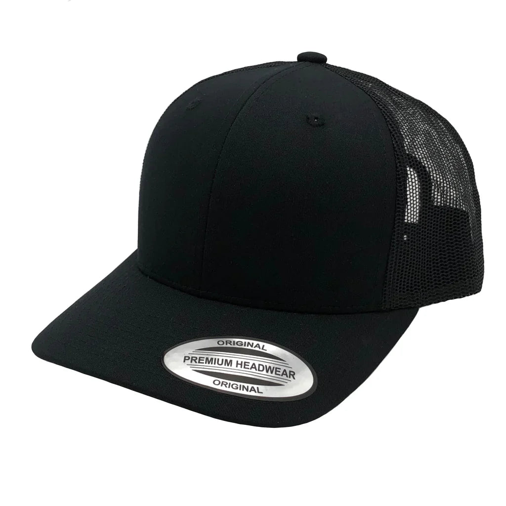 GNV-6606T - Premium Trucker Mesh Cap - Black / ONE SIZE - CAPS