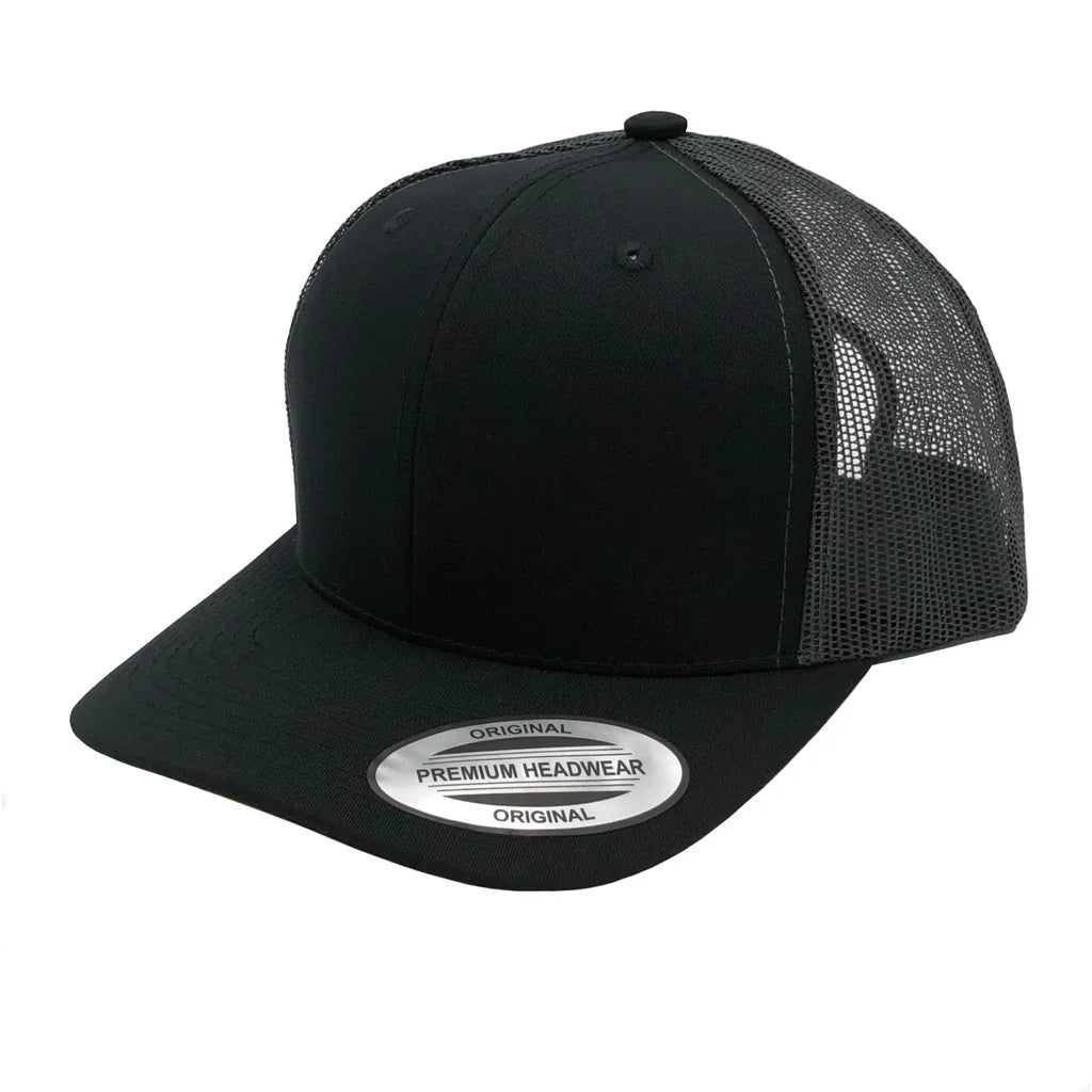 GNV-6606T - Premium Trucker Mesh Cap - Black Dark grey / ONE SIZE - CAPS