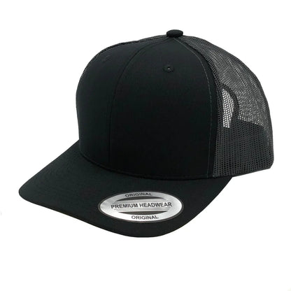 GNV-6606T - Premium Trucker Mesh Cap - Black Dark grey / ONE SIZE - CAPS