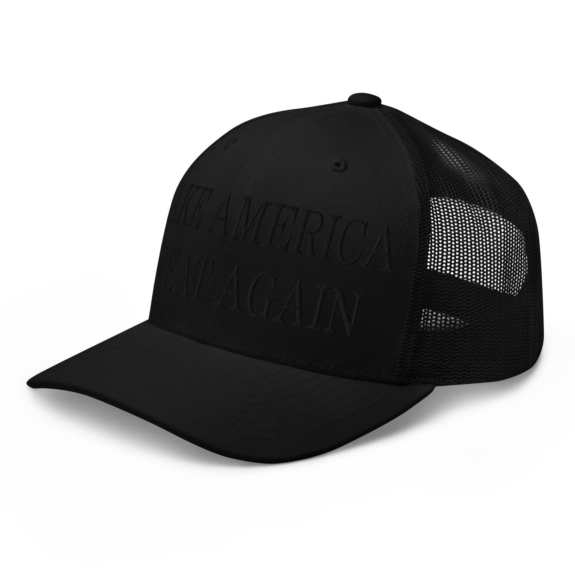 Blacked Out MAGA Make America Great Again Embroidered Mesh Trucker Hat