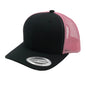 GNV-6606T - Premium Trucker Mesh Cap - Black Pink / ONE SIZE - CAPS