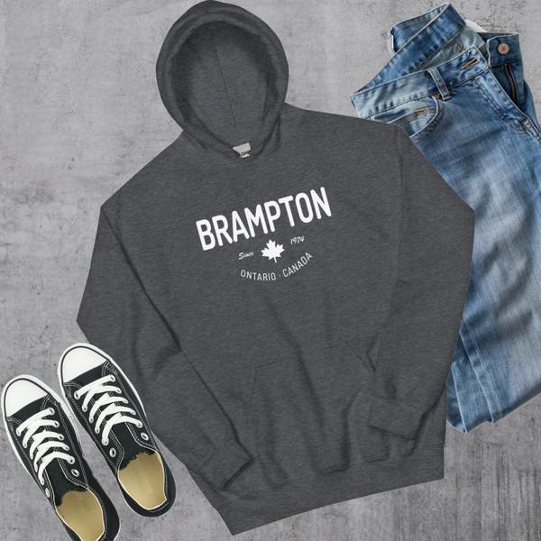 Brampton Since 1974 Hoodie - Dark Heather / S