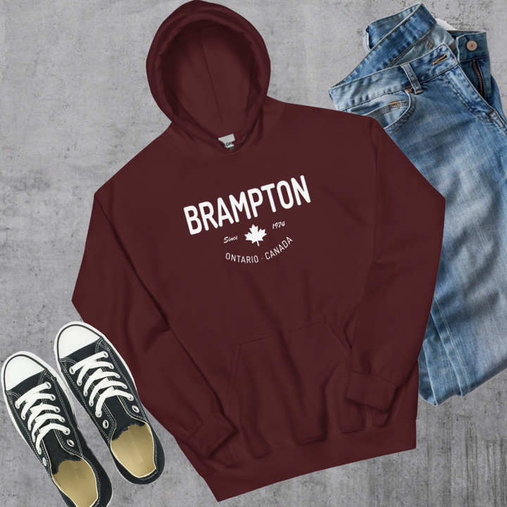 Brampton Since 1974 Hoodie - Maroon / S