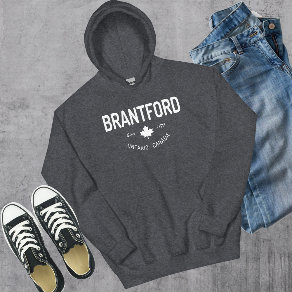 Brantford Since 1877 Hoodie - Dark Heather / S