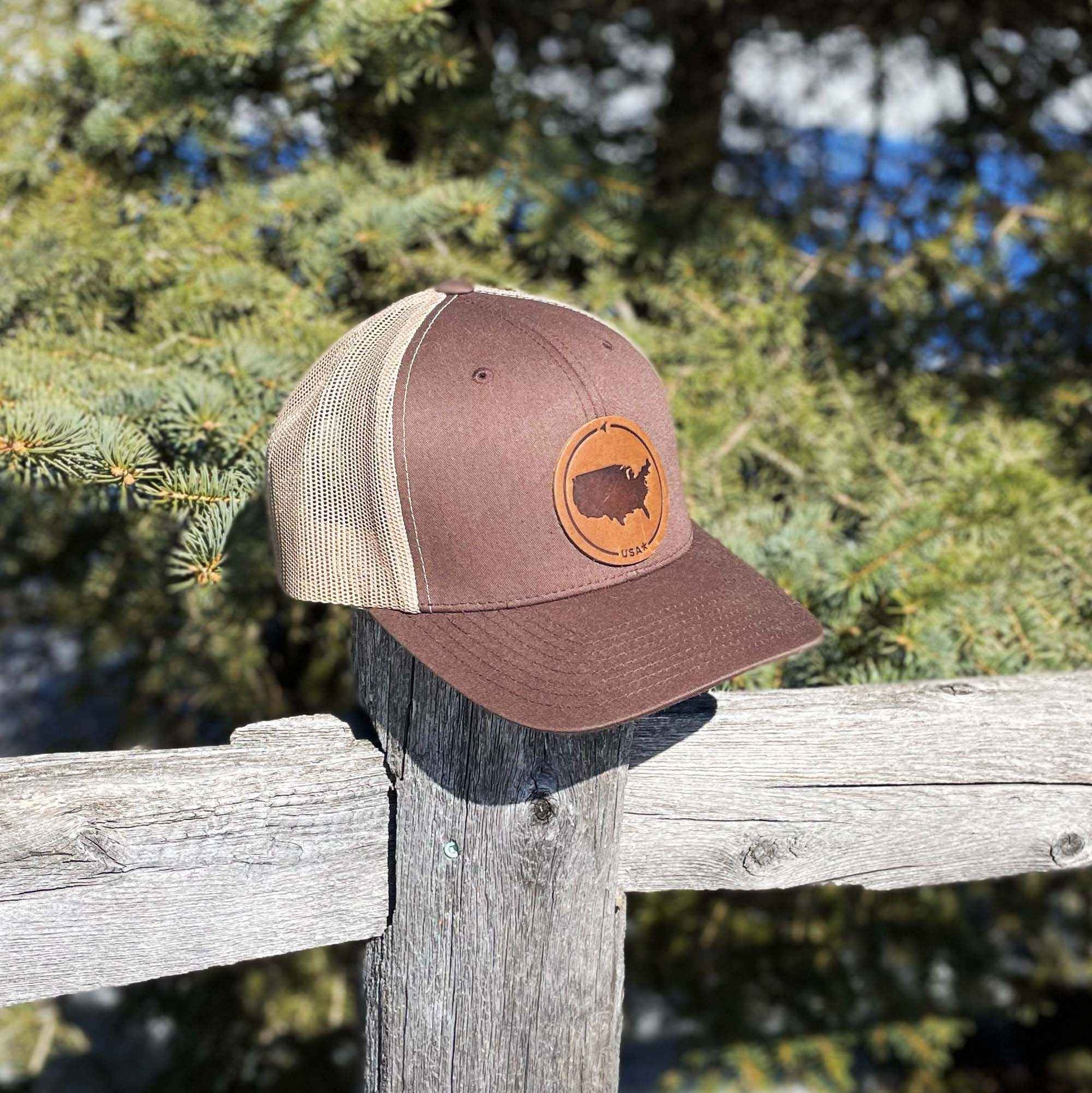 USA Leather Patch Hat