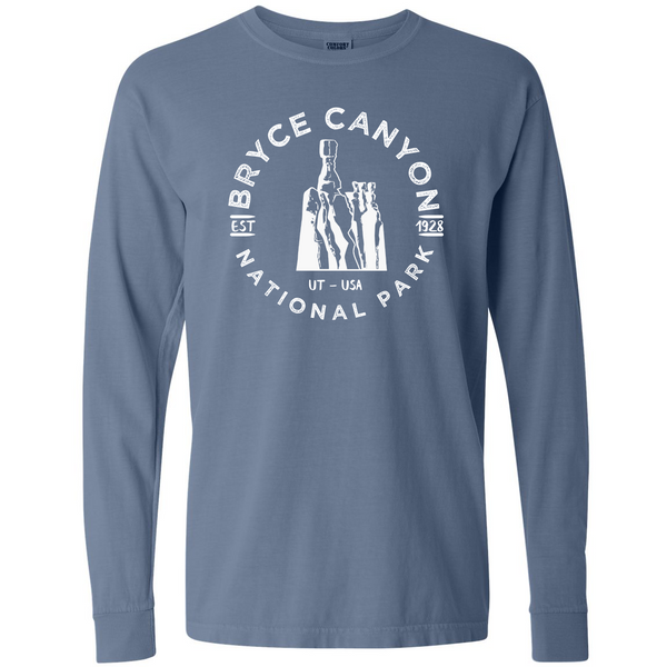 Bryce Canyon National Park Comfort Colors Long Sleeve T Shirt - S / BlueJean - tshirt