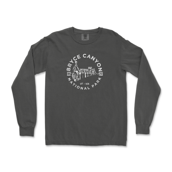 Bryce Canyon National Park Comfort Colors Long Sleeve T Shirt - S / Pepper - tshirt