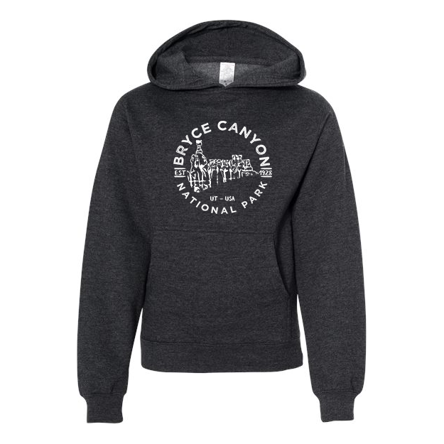 Bryce National Park Youth Hoodie Sweatshirt - S / Charcoal Heather - hoodie