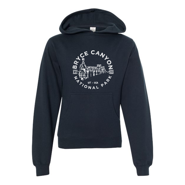 Bryce National Park Youth Hoodie Sweatshirt - S / Navy - hoodie