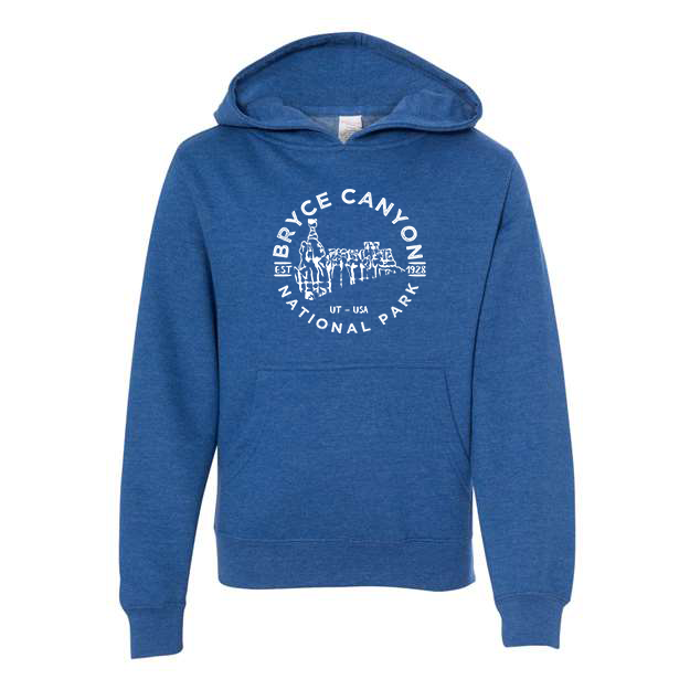 Bryce National Park Youth Hoodie Sweatshirt - S / Royal Heather - hoodie