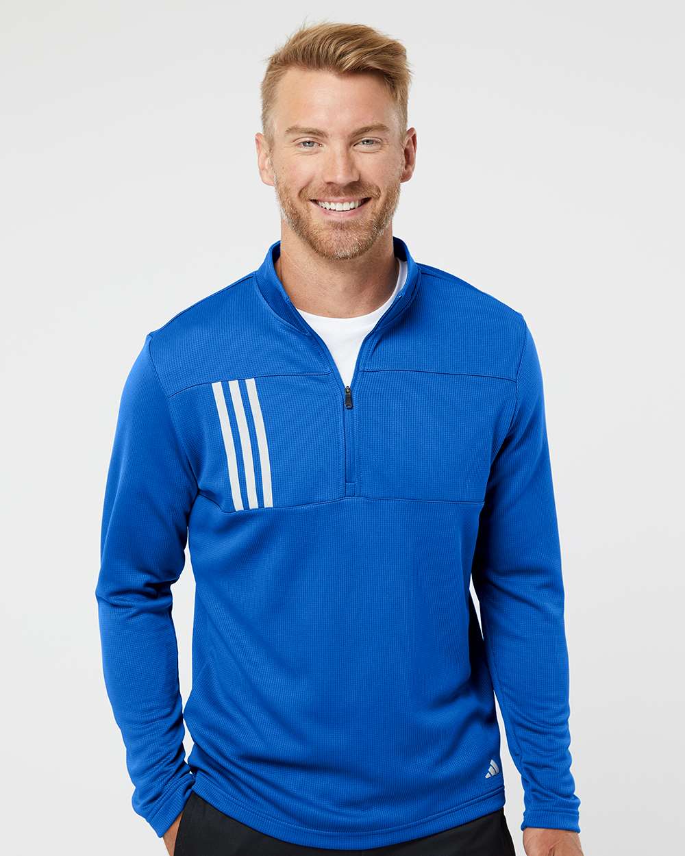 Adidas 3-Stripes Double Knit Quarter-Zip Pullover A482