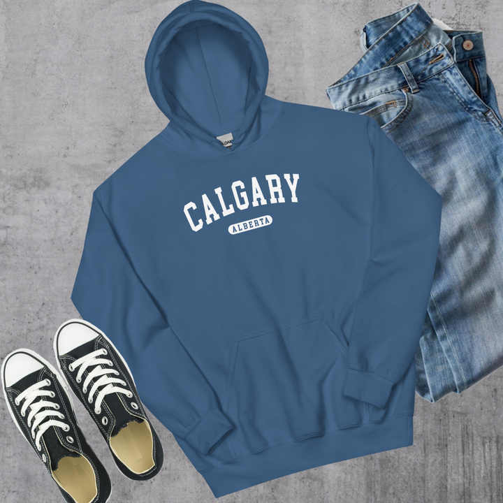 Calgary Alberta College Hoodie - Indigo Blue / S