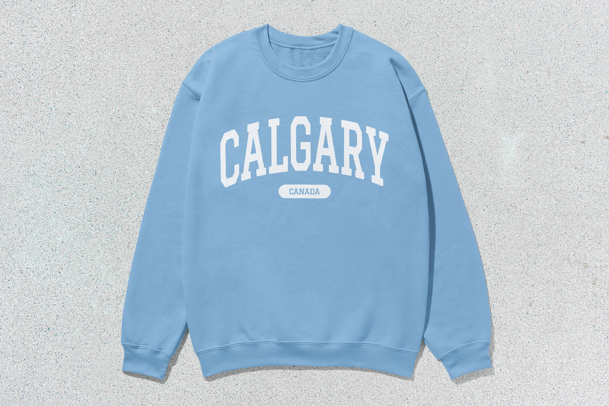 Light blue Calgary Canada crewneck sweatshirt from the Calgary - Unisex Heavy Blend™ Crewneck Sweatshirt collection, ideal for custom apparel