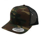 GNV-6606T - Premium Trucker Mesh Cap - Camo Green Black / ONE SIZE - CAPS