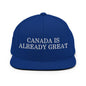 Canada is Already Great Embroidered Flat Bill Brim Snapback Hat - Royal Blue