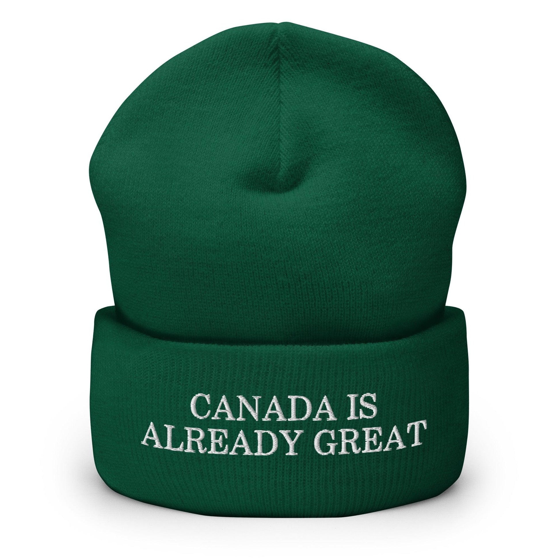 Canada is Already Great Embroidered Knit Cuffed Beanie - Spruce - Headwear