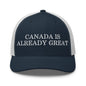 Canada is Already Great Embroidered Mesh Trucker Hat - Navy/ White