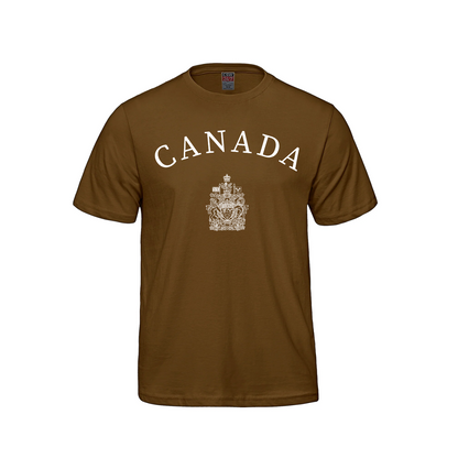 Canada Coat of Arms T-Shirt - Youth - Brown / Small