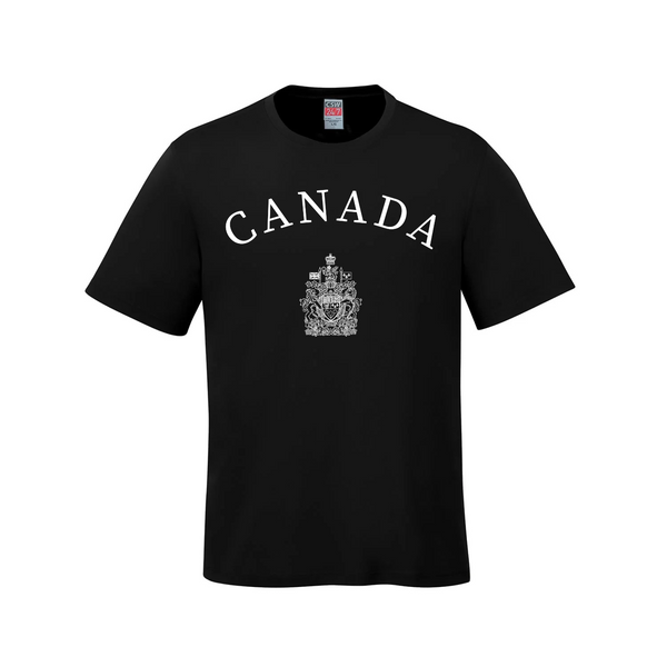 Canada Coat of Arms T-Shirt - Black / XS / Youth - T-Shirt