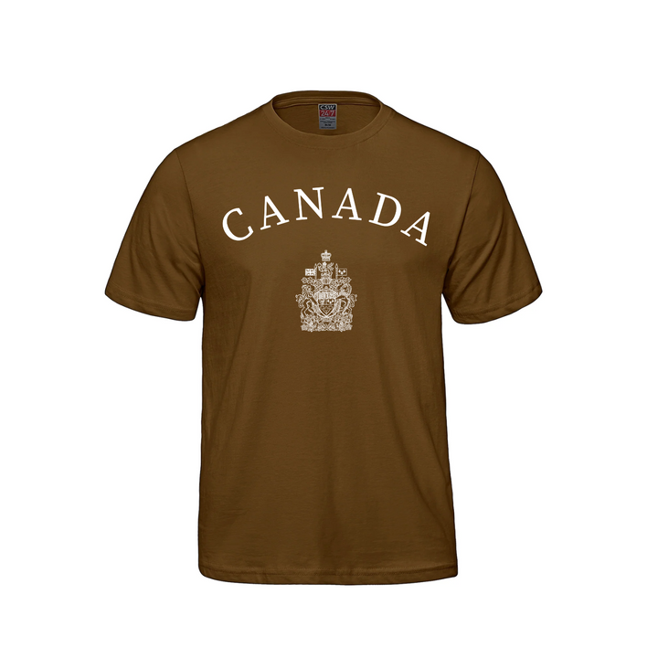 Canada Coat of Arms T-Shirt - Brown / XS / Youth - T-Shirt