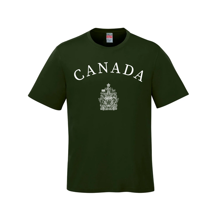 Canada Coat of Arms T-Shirt - Forest Green / XS / Youth - T-Shirt