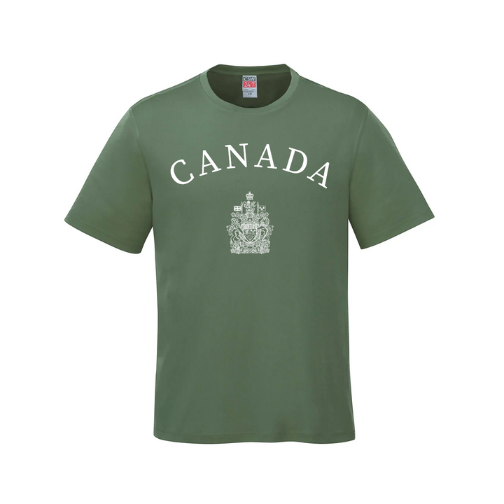 Canada Coat of Arms T-Shirt - Military Green / XS / Youth - T-Shirt