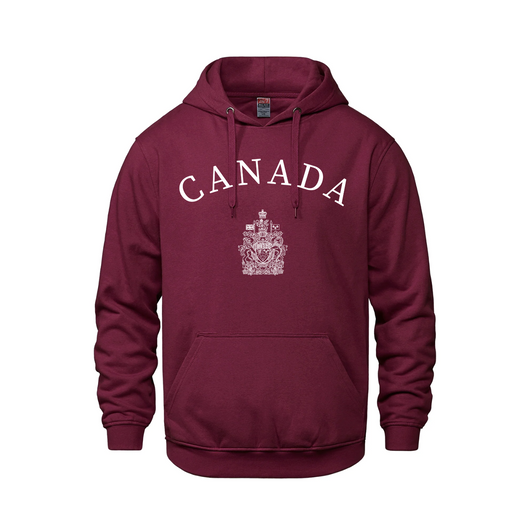 Canada featuring Coat of Arms Pullover Hoodie - Maroon / XS / Adults - Sweatshirts & Hoodies