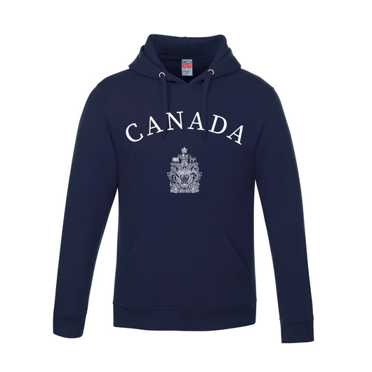 Canada featuring Coat of Arms Pullover Hoodie - Navy / XS / Adults - Sweatshirts & Hoodies