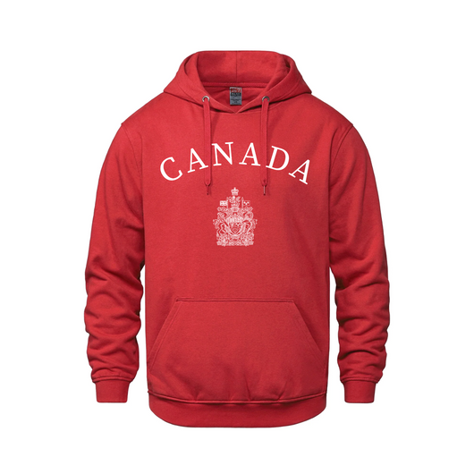 Canada featuring Coat of Arms Pullover Hoodie - Red / XS / Adults - Sweatshirts & Hoodies