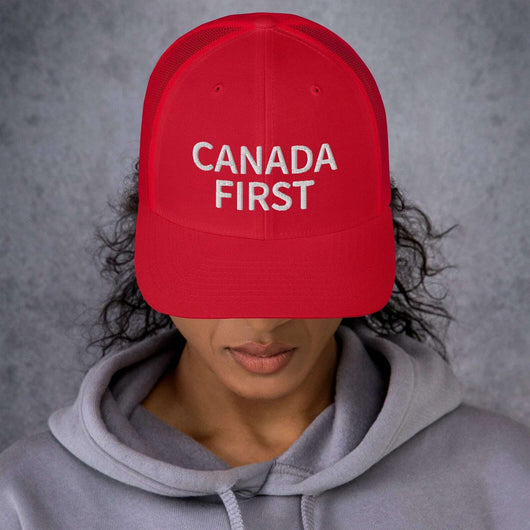 Canada First Five-Panel Retro Trucker Cap - Premium Embroidered Design - Hats