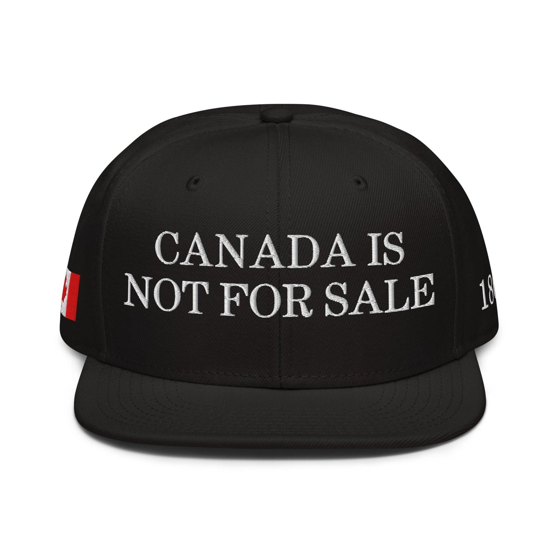Canada is not for Sale 1867 Flag Embroidered Flat Brim Bill Snapback Hat - Headwear
