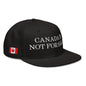 Canada is not for Sale 1867 Flag Embroidered Flat Brim Bill Snapback Hat - Black - Headwear