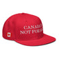 Canada is not for Sale 1867 Flag Embroidered Flat Brim Bill Snapback Hat - Red - Headwear