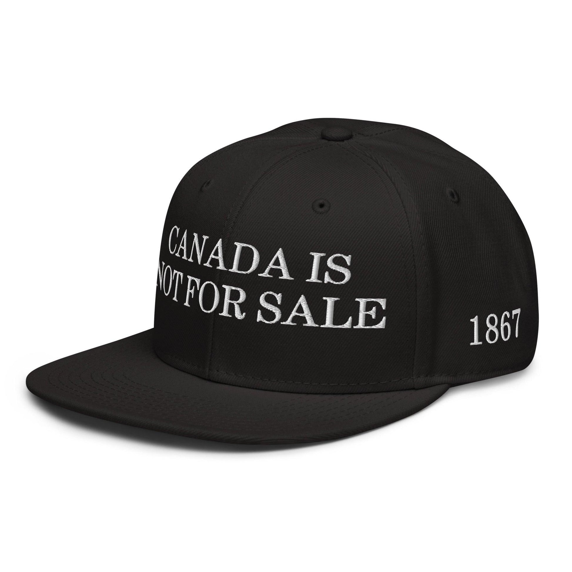 Canada is not for Sale 1867 Flag Embroidered Flat Brim Bill Snapback Hat - Headwear