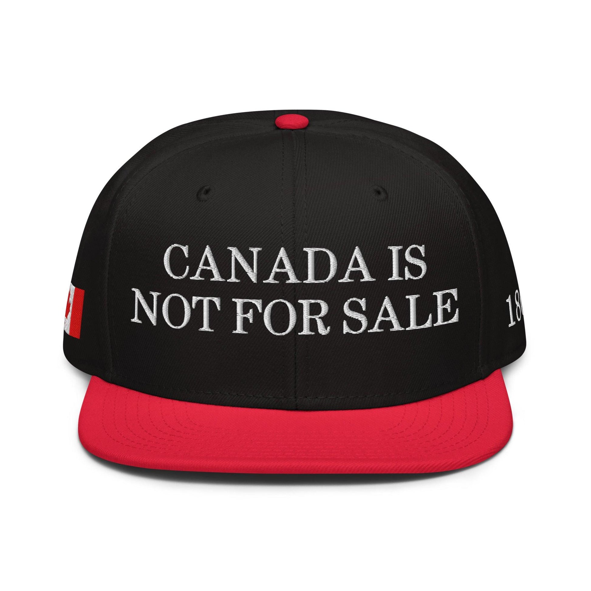 Canada is not for Sale 1867 Flag Embroidered Flat Brim Bill Snapback Hat - Headwear