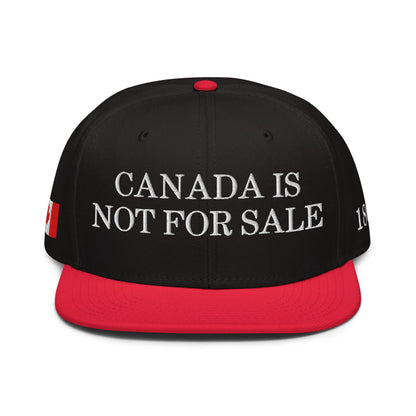 Canada is not for Sale 1867 Flag Embroidered Flat Brim Bill Snapback Hat - Headwear