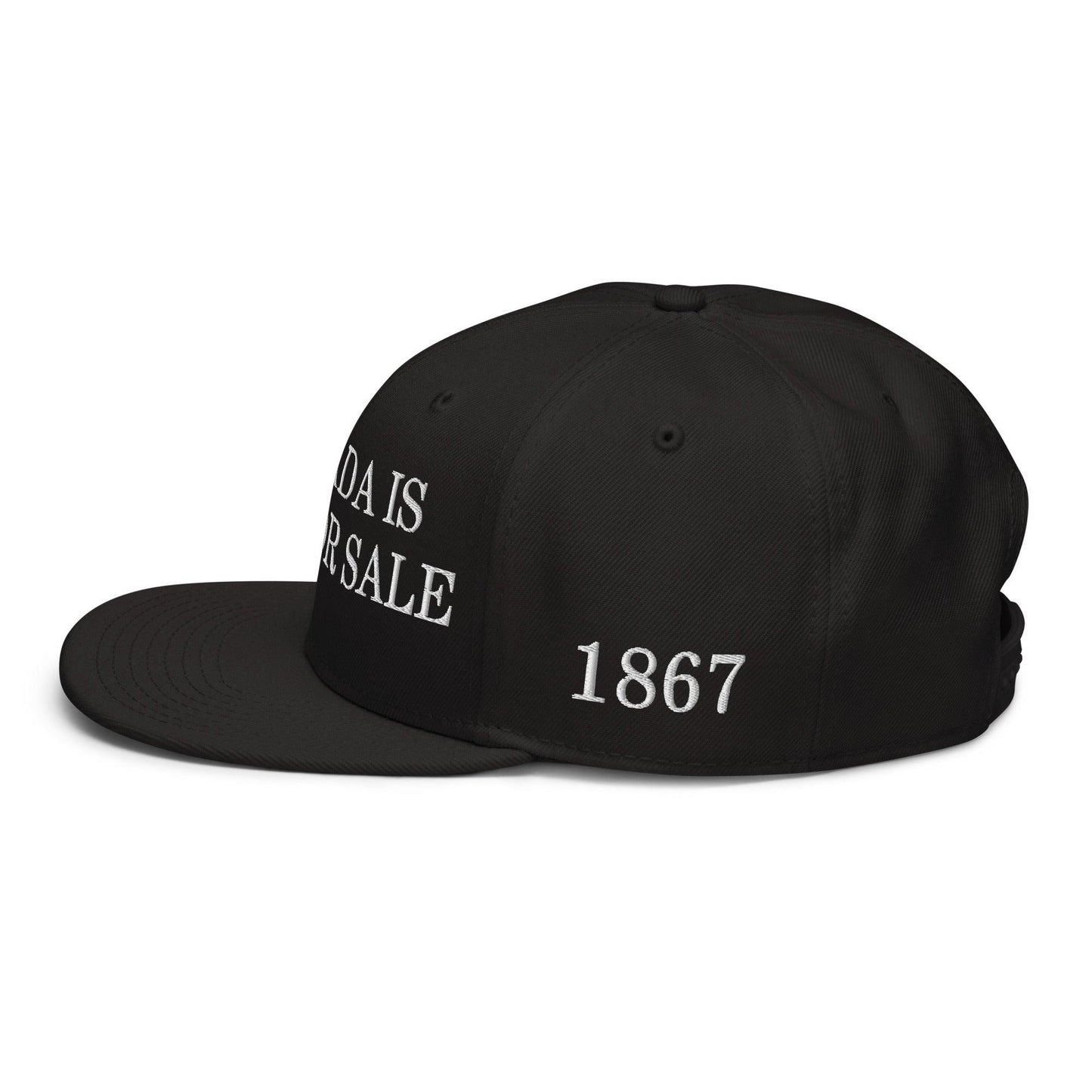 Canada is not for Sale 1867 Flag Embroidered Flat Brim Bill Snapback Hat - Headwear