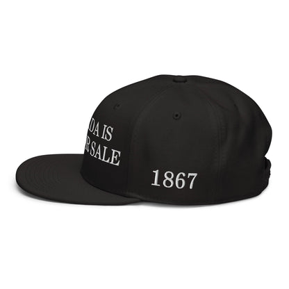 Canada is not for Sale 1867 Flag Embroidered Flat Brim Bill Snapback Hat - Headwear