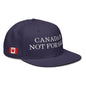 Canada is not for Sale 1867 Flag Embroidered Flat Brim Bill Snapback Hat - Navy blue - Headwear