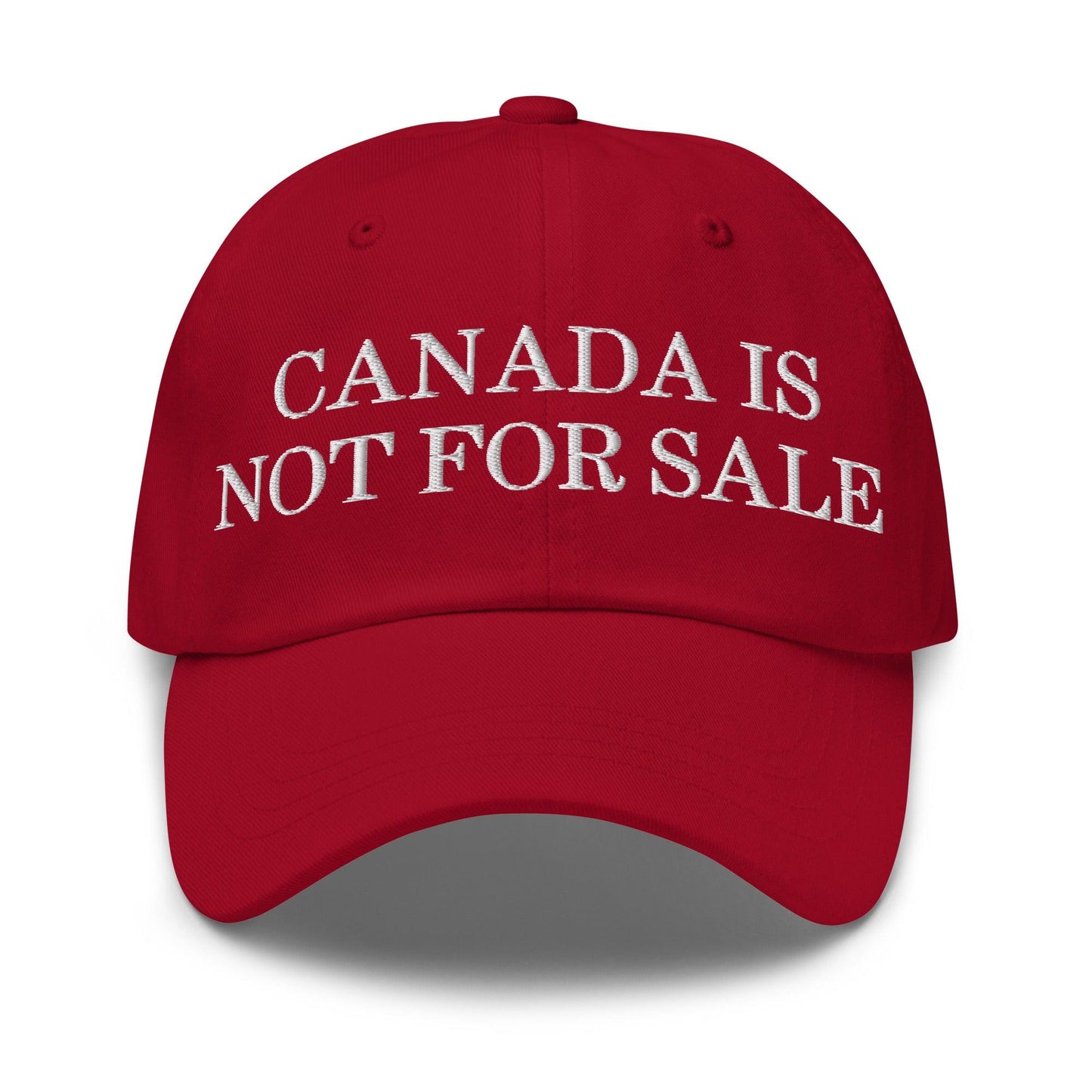 Canada is not for Sale Embroidered Dad Hat - Cranberry - Headwear