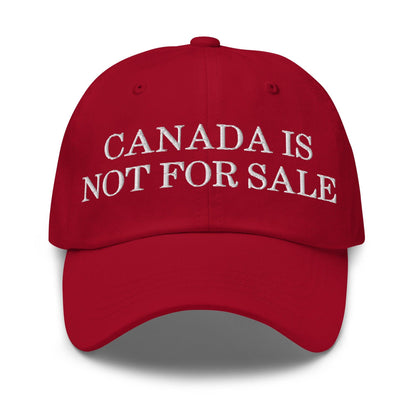 Canada is not for Sale Embroidered Dad Hat - Cranberry - Headwear