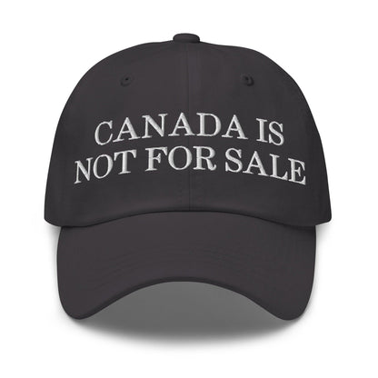 Canada is not for Sale Embroidered Dad Hat - Dark Grey - Headwear