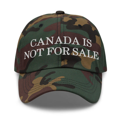 Canada is not for Sale Embroidered Dad Hat - Green Camo - Headwear
