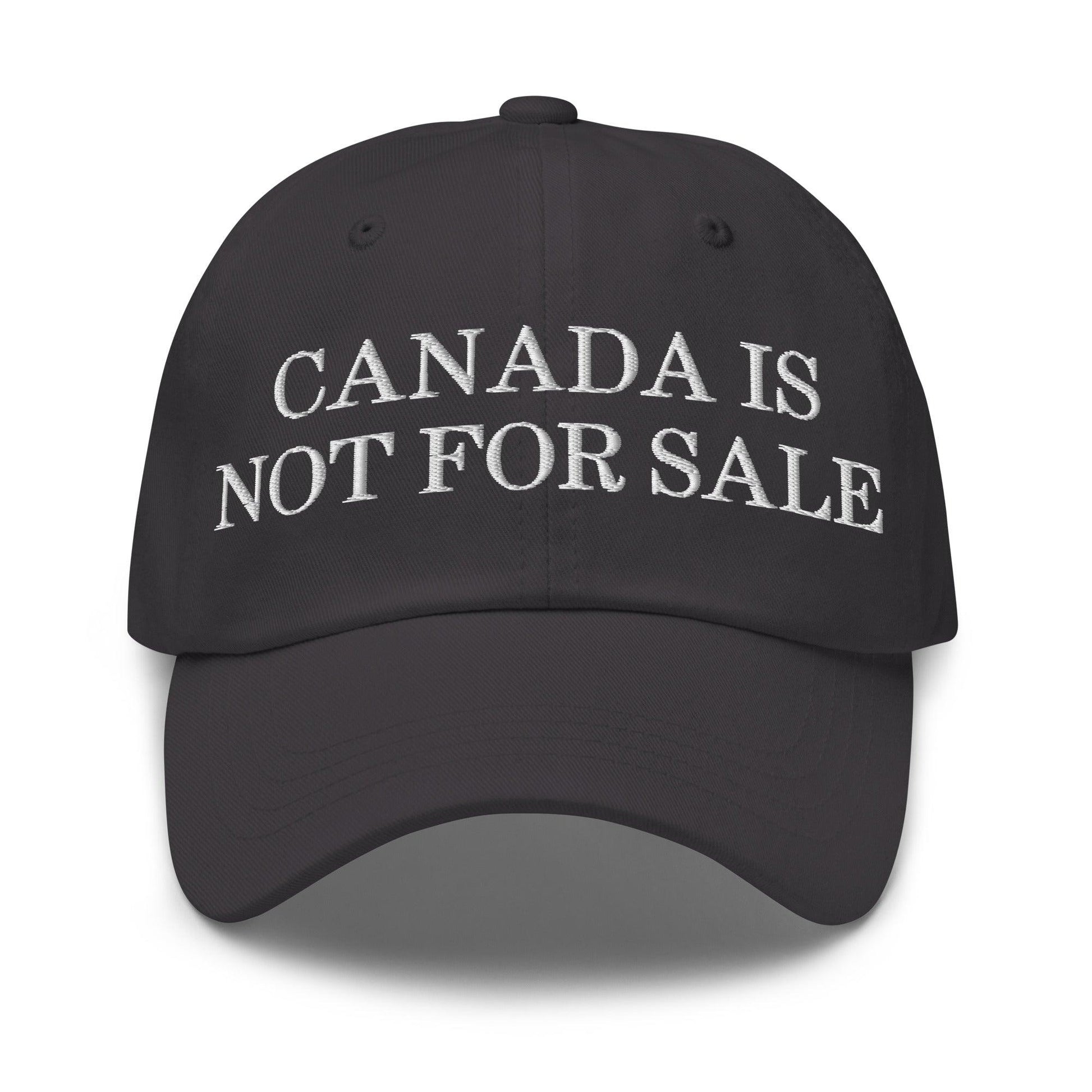 Canada is not for Sale Embroidered Dad Hat - Dark Grey - Headwear