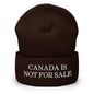 Canada is not for Sale Embroidered Knit Cuffed Beanie - Brown - Headwear - Winter